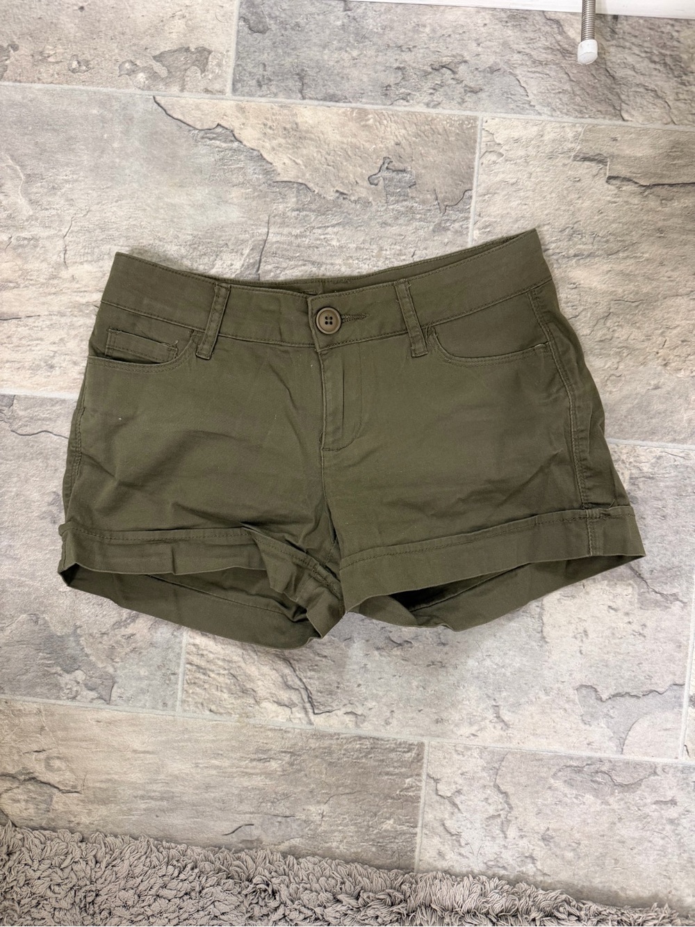 dELiA*s Olive Green Rolled-Hem Cotton Shorts